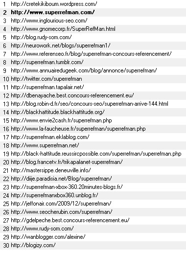 Concours référencement SuperRefMan au 1er janvier