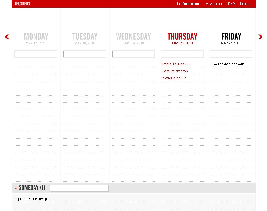 TeuxDeux agenda en ligne